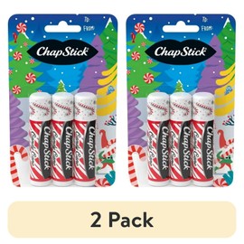 Chapstick Candy Cane Lip Balm 6ct (2 x 3 Packs) – Limited Edition Peppermint Fla