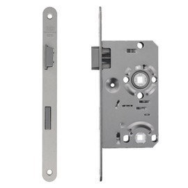ToniTec Toilet Mortice Lock DIN Left Bathroom Lock Backset 55 mm, Faceplate 20 mm