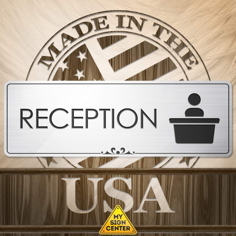 Reception - Laser Engraved Sign - 3"x9" - .050 Brushed