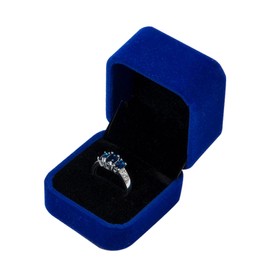 Copbopwn Velvet Ring Box Engagement Ring Boxes for Jewellery Wedding Ring Box Wedding Day Gifts Earring Gift Boxes for Proposal Engagement Ceremony Women Men (blue)