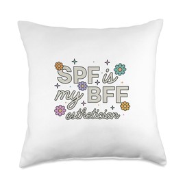SPF Is My BFF Sunscreen Dermatology Skin Esthetician Throw Pillow