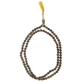 BUDDHAFIGUREN/Billy Held Mala Tiger's Eye with Buddha Head 8 mm Prayer Beads, Pearl Metal, Tiger's eye, tiger eyes