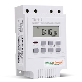 Vogueing Tool TM616 Digital Electric Timer with LCD Display, Programmable Digital Timer for Lights, 24 Hours/7 Days a Week Programmable (White, 12V)