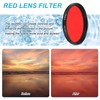sourcing map 49mm Lens Filter,Full Red Camera Filter Scratch Optical