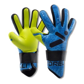 Storelli Challenger Goalkeeper Gloves, Youth Soccer Gloves, Enhanced Protection, Adjustable, Superior Grip, Unisex, Blue Digital, Size 5