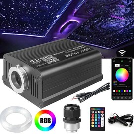 1000PCS Fiber Optic Car Home Headliner Star Light Kit, Roof Starlight Ceiling Lights, Color-Changing, App+24 Key Remote Control, Static 16Color And Rgb Light Change, Fade, Jump, Spark, Mode Speed Sensitivity Adjustment, Interior Led Vehicle