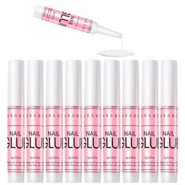 Makartt Nail Glue for Artificial Nails - Pack of 10 Nail Glue Nail Glue for Tips Extra Strong, Quick Drying in 5 Seconds, for Gel Nails, Glitter, Rhinestones, Diamante