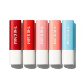 The Saem Tint Lip Balm Saemmul Highly Moisturizing Daily Dead Cell Care Collection 1 x MNS CR01 Essential Coral / 더샘 틴트 립밤 샘물 고보습 데일리 각질 케어 모음 택 1개 MNS CR01 에센셜 코랄