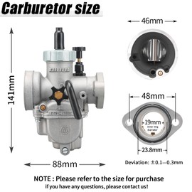 NIBBI Carburetor PE19 Carb Kit 19mm Carburetor Fit 100cc 110cc 125cc Flange Motorcycle Engines for Dirt Bike Pit Bike ATV 4 Wheeler with Carb Jets