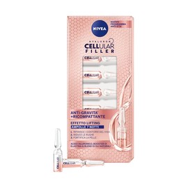 NIVEA Cellular Filler Anti-Gravity + Thickening Ampoules Lifting Effect Face Serum x 7 x 8.40 ml, Anti-Wrinkle Face Serum in Ampoules with Hyaluronic Acid and Elastin