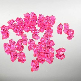 WGV Acrylic Ice Rock Crystals Treasure Gems for Table Scatters, Vase Fillers, Wedding, Banquet, Party, Event, Birthday Decor (Approx 150 pcs per Bag), 1 Bag, 1 Pound, Hot Pink
