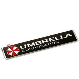 HINSCR Umbrella Corporation Car Emblem Decal Reside nt Evi l Rectangle Metal Badge Sticker for Car Motorcycle Laptop(Style C-4.7in * 1in-1 pcs)