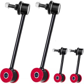 Suspension Dudes 6PC Front/Rear Sway Bar Links + Front Bushings for 2007-2018 Jeep Wrangler 4WD