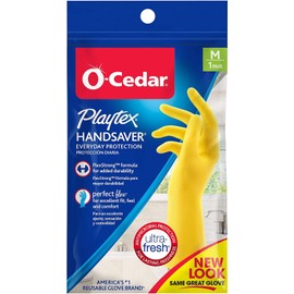 PLAYTEX Playtex HandSaver Reuseable Rubber Cleaning Gloves (Medium, 12 Pairs), Everyday Protection Reusable Household Gloves