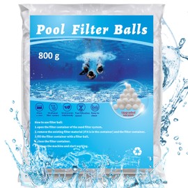 MIKAILE 800g Pool Filter Balls, Eco-Friendly Filter Media for Swimming Pool and Bath Center Bathtubs, Suitable for All Sand Filter Systems (Equals 30kg Pool Filter Sand)