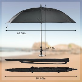 Delixike Outdoor repair Magnetic Umbrella Kit 60 "Sunshade with magnetic base, HVAC umbrella, magnetic umbrella, self-defense umbrella, ground fishing umbrella to keep cool and dry，black