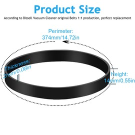 MULTIM Vacuum Cleaner Belts Compatible with Bissell Style 7 9 10 12 14 1831 2486 2259 PN 3031123 3031120 32074 203-1093 Replacement Belt (4 Pack)