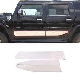 Compatible with 2003-2009 Hummer H2 Stainless Door Insert Side Molding Accent Trim,Prevents Dents, Scratches and Dings