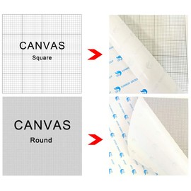 OneHippo 10Pcs/Lot 20x20CM Diamond Painting Canvas Embroidery Canvas with Glue Canvas Round/Square Blank Grid Canvas Empty for Your Private Customized