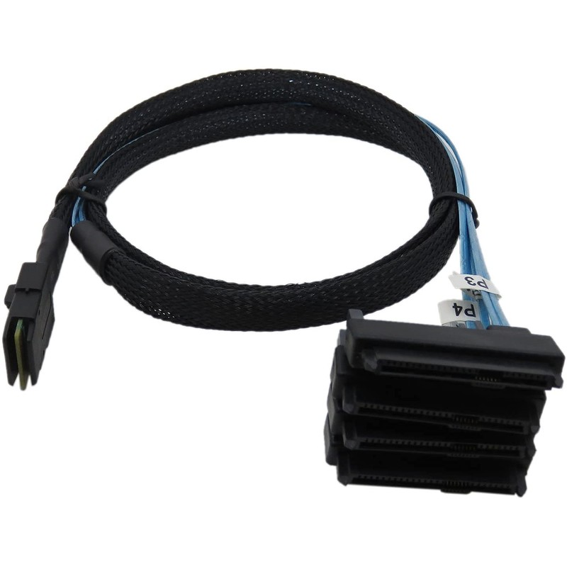 CableDeconn Mini SAS 36 SFF-8087 to (4) SFF-8482 Connectors with