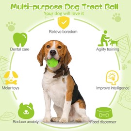 3 Pack Dog Balls Toys,Treat Dispenser Dog Toy Ball,Dog Toys Teeth Cleaning Puppy Chew Toys Pet Training Ball Dog Interactive Dog Ball