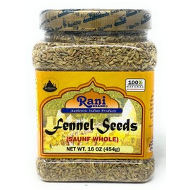 Rani Fennel Seeds (Saunf Sabut) Whole Spice 16oz (454g) All Natural ~ Gluten Free Ingredients | NON-GMO | Vegan | Indian Origin