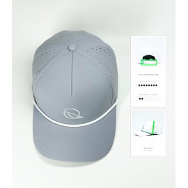 birdskie Golf Hat Snapback with Rope Design, Breathable, Quick Drying, High Performance, The Captain Golf Cap Gray