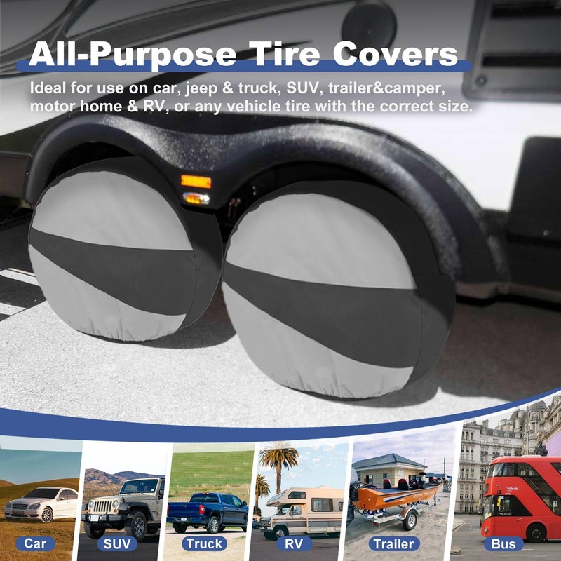 Explore Land Tire Covers 4 Pack - Tough Wheel Protector