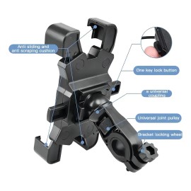 Soporte Para Celular Moto Bicicleta Savefree Fijación Segura Negro