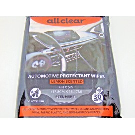 All Clear Automotive Protectant Wipes 30 Pcs (AC30) Resealable Bag Free Shipping