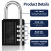 4pcs 4 Digit Combination Padlocks, Mental Weatherproof Combination Locks Outdoor,