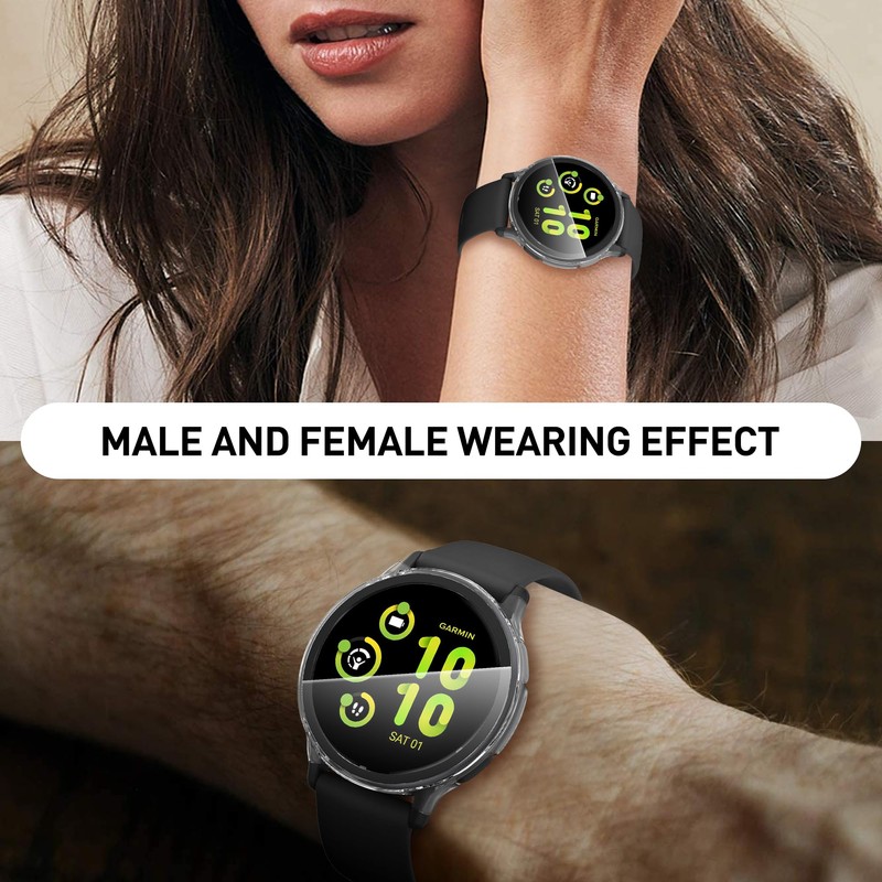 Suoman 2-Pack Case for Garmin Vivoactive 5 Screen Protector, All-Around