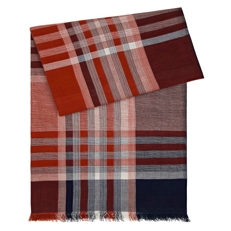 LINDENMANN Men's Scarf Light 100% Organic Cotton Red, red, Unit