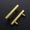 Ravinte 5 Pack 5 inch Square Cabinet Pulls Brushed Brass