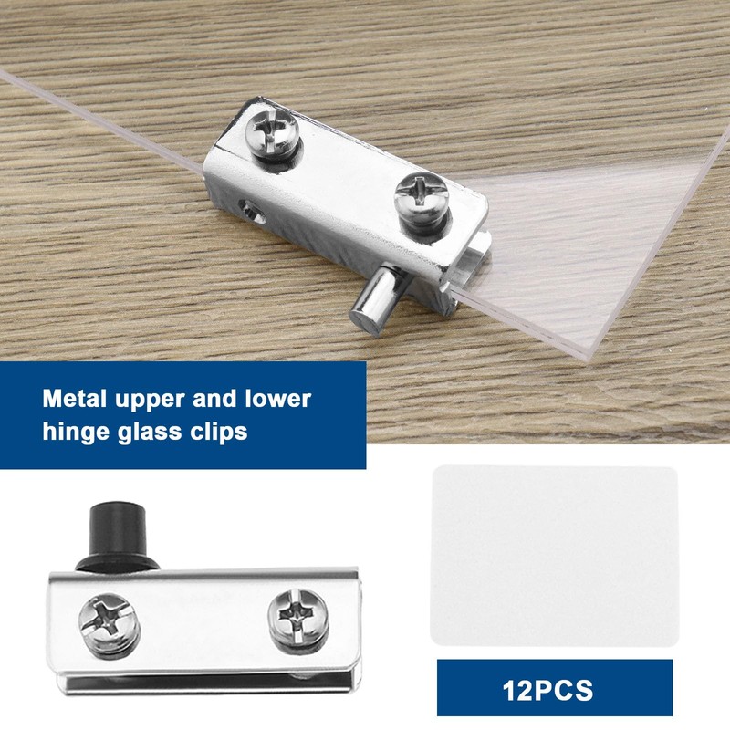EMSea Pack of 12 Swivel Hinges for Glass Doors Without