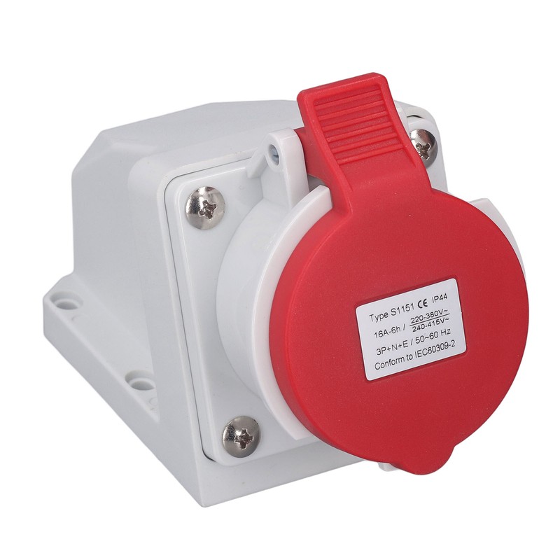 Industrial Power Socket IP44 Waterproof Dustproof 5 Core 16A 3P+N+E