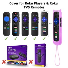 3Pack Cover for Roku Remote Compatible with Hisense/TCL Roku TV Steaming Stick/Express, Silicone Protective Controller Universal Sleeve Skin Glow in The Dark Purple Blue Pink