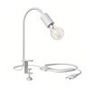 ledscom.de LELE Clamp Light with Gooseneck White with E27 Lamp
