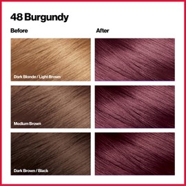 Revlon Colorsilk Beautiful Color Permanent Hair Color with 3D Gel Technology & Keratin, 100% Gray Coverage Hair Dye, 48 Burgundy, 4.4 oz (Pack of 3)