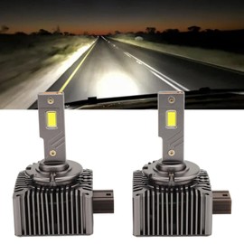 Bombillas de Faros LED de Alto Brillo Disipación de Calor de Tubo de Cobre para Coche DC10‑32V (Paquete de 2 D1S) Faros e Iluminacion Kit Lámpara led h4 Lupa y Baja Lámpara Auto