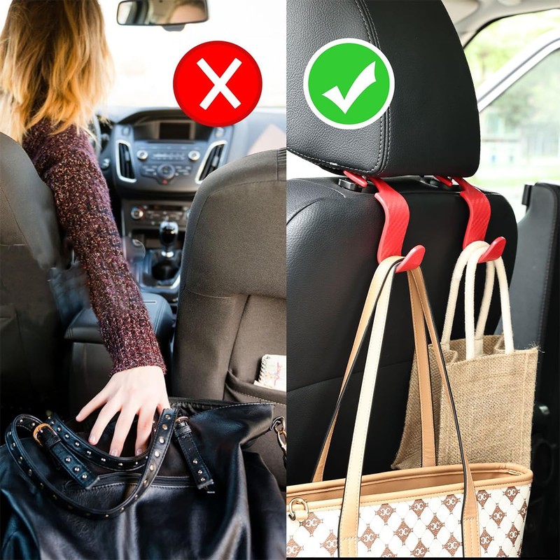 Osilly Car Seat Headrest Hook, 4 Pack Auto Seat Hanger