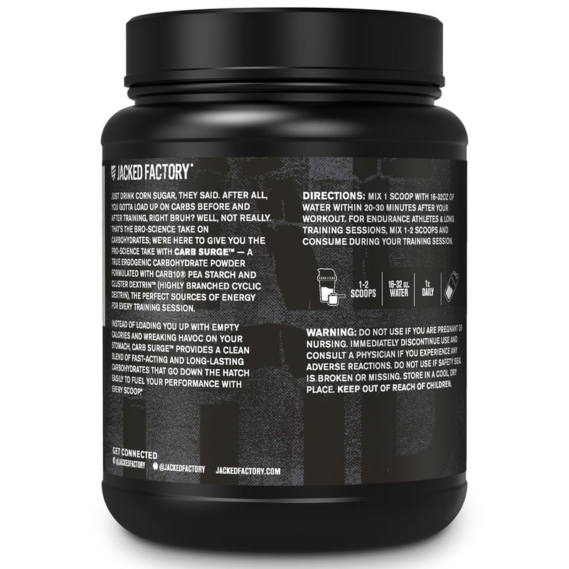 Jacked Factory Carb Surge - Premium Carbohydrate Powder with Carb10