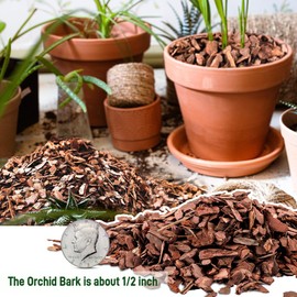 6qt Organic Orchid Potting Bark -Natural Mulch for Potted Plants, Root Development of Orchid Plants and Garden Soil Amendment Mix