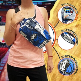 Pro Specialties Group Dallas Mavericks Transformable 2-in-1 Mini Backpack: Convertible, Stylish, water-resistant travel belt bag. Dallas Mavericks merch & gifts