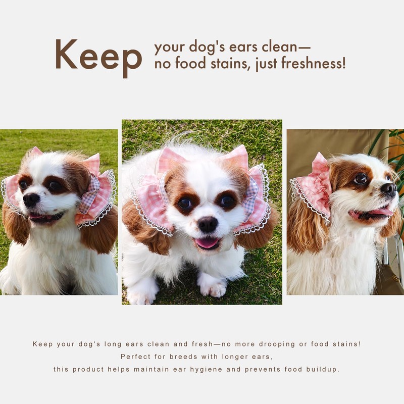 Soft Cotton Dog Headband for Cocker Spaniel, Cavalier, Springer -