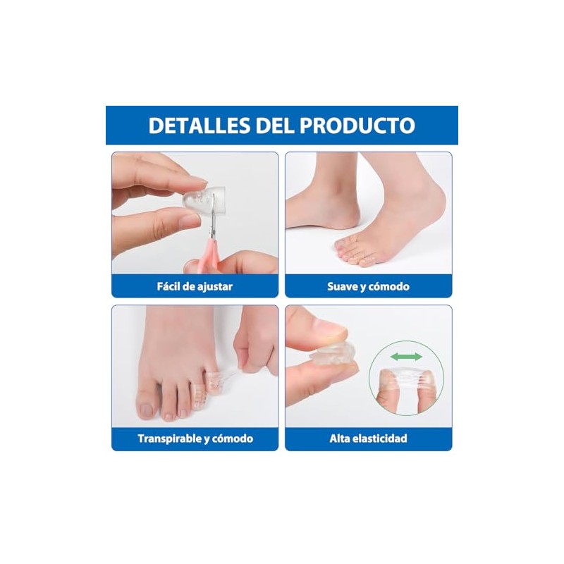 Protector para Dedos de Los Pies, 100 Pcs Separador de