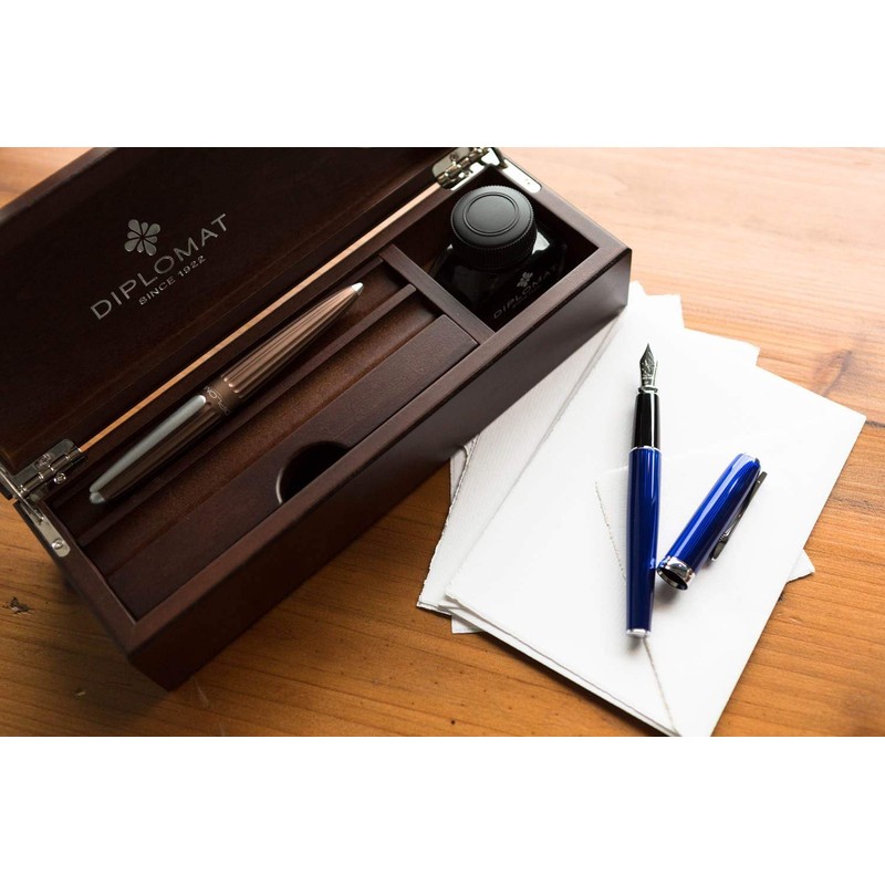Diplomat Precious Wooden Desk Ink Pot - Wenge