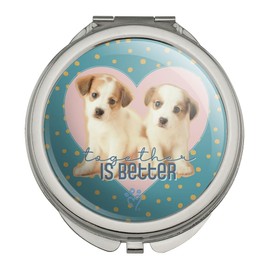 GRAPHICS & MORE Together is Better Puppies Compact Travel Purse Handbag Makeup Mirror