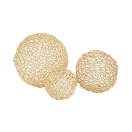 CosmoLiving by Cosmopolitan Metal Geometric Decorative Sculpture Home Decor Statues, Set of 3 Accent Figurines 8", 6", 5"H, Gold