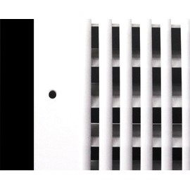 12" w X 4" h 2-Way-Flat Stamped Steel - Vent Cover - Grille Register - Sidewall or Ceiling - High Airflow - White [Outer Dimensions: 13.75" w X 5.75" h]